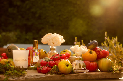 Monique Lhuillier x Agraria Tomato Oakmoss home fragrance collection 