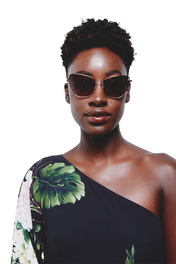 Sienna Gold Sunglasses - Model Front View